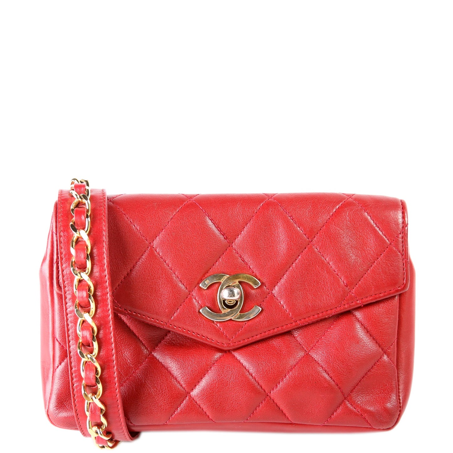 Chanel CC Turnlock Waist Vintage Belt Size 75/30 Red Bag