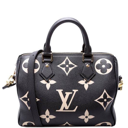 Louis Vuitton Speedy 25 Bandouliere Bicolor Empreinte Black