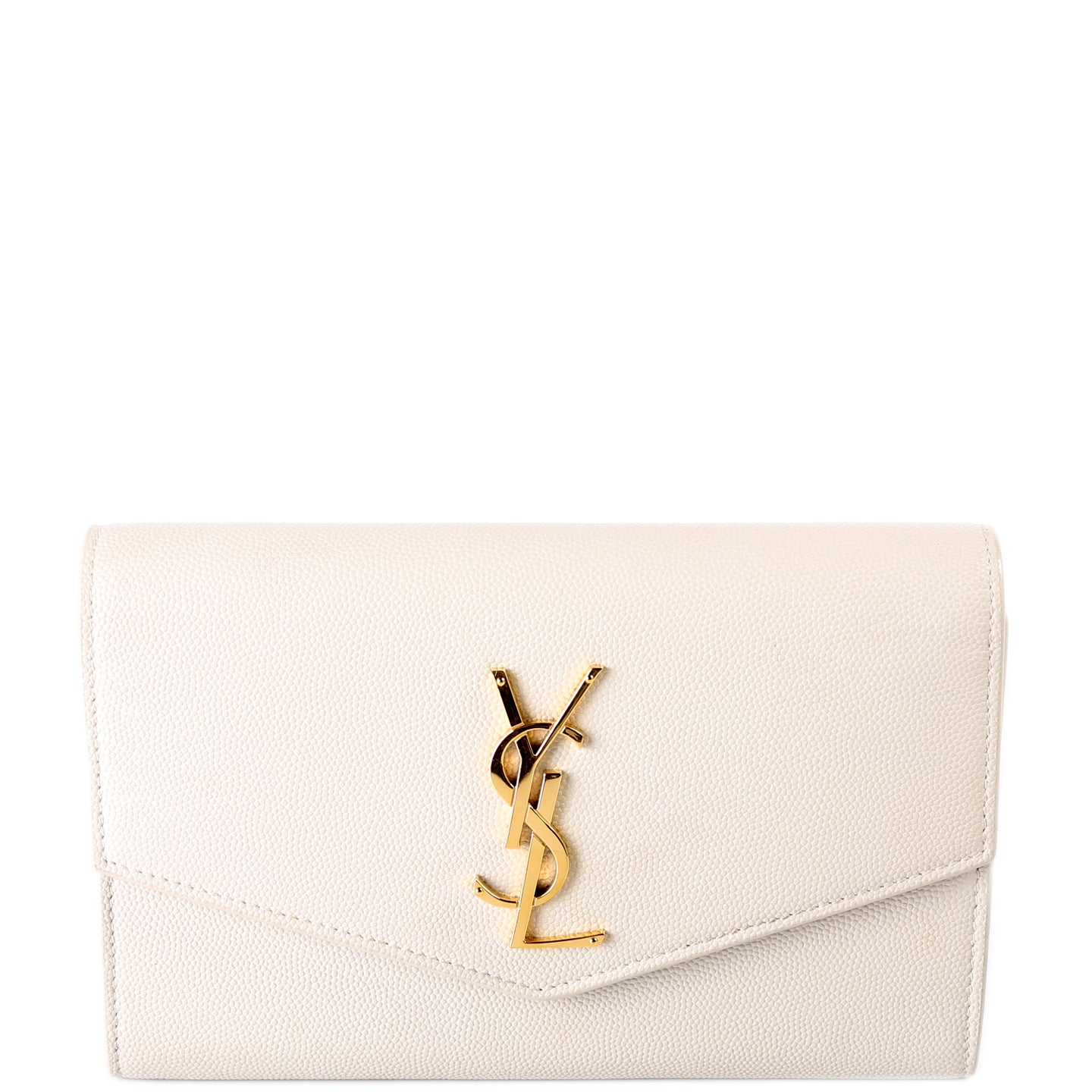 Saint Laurent Uptown Chain Wallet Grain 607788 Cream Bag