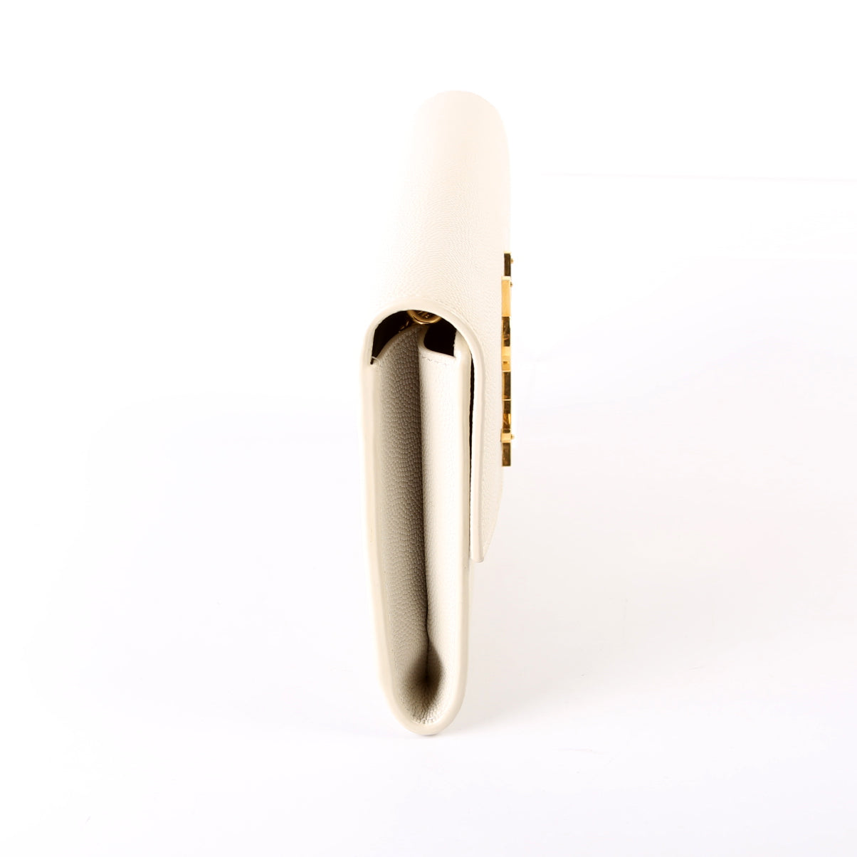 Saint Laurent Uptown Chain Wallet Grain 607788 Cream Bag