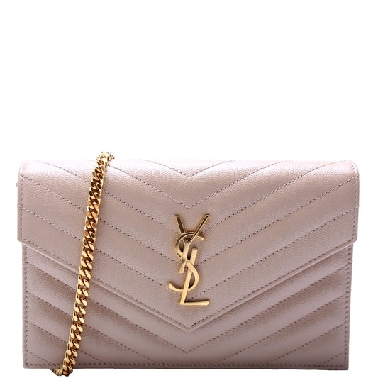 Saint Laurent Envelope Chain Wallet Beige Bag