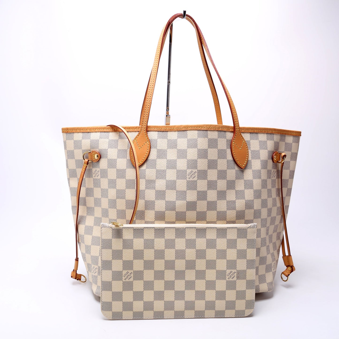 Louis Vuitton Neverfull W/Wallet MM Damier Azur Beige