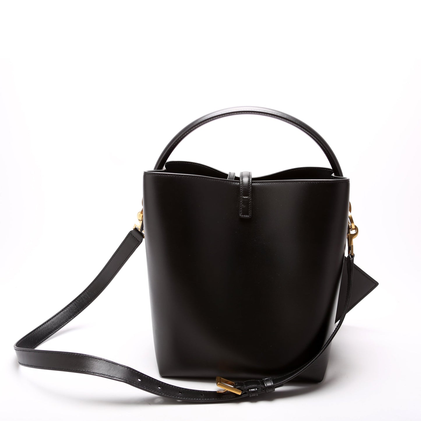 Saint Laurent Le 37 Bucket Shiny Leather 742828 Black Bag