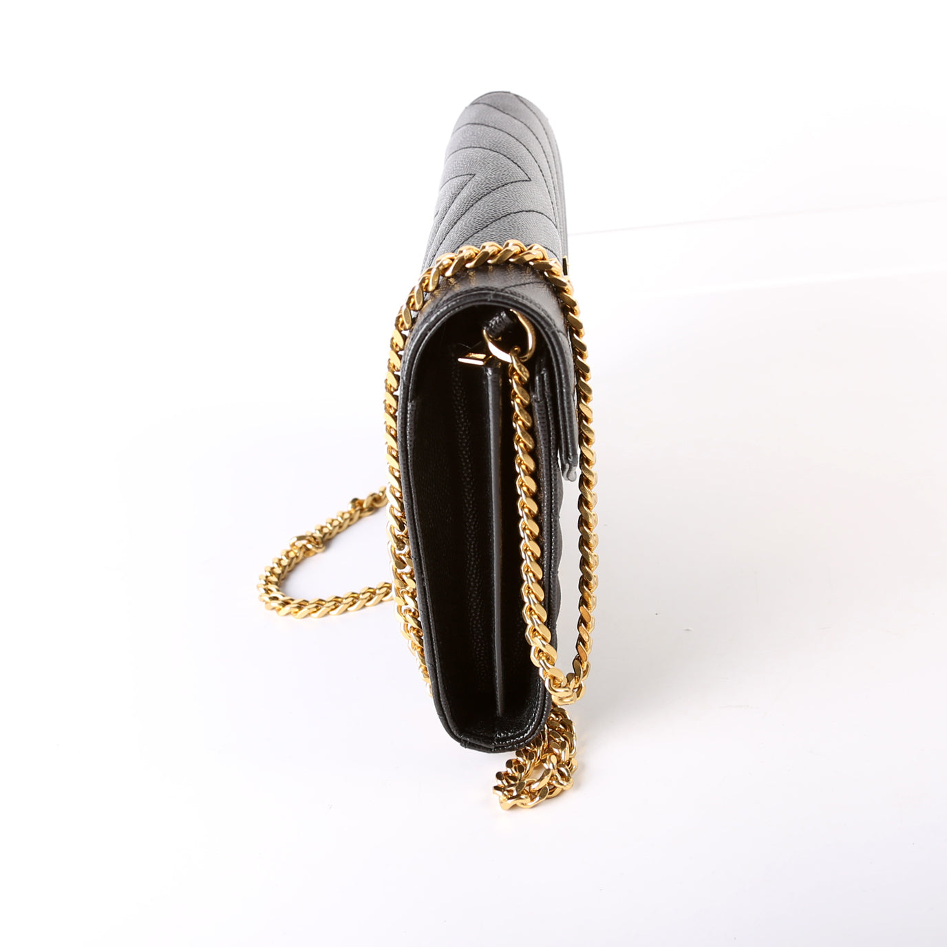 Saint Laurent Grain De Chain Wallet Black Bag