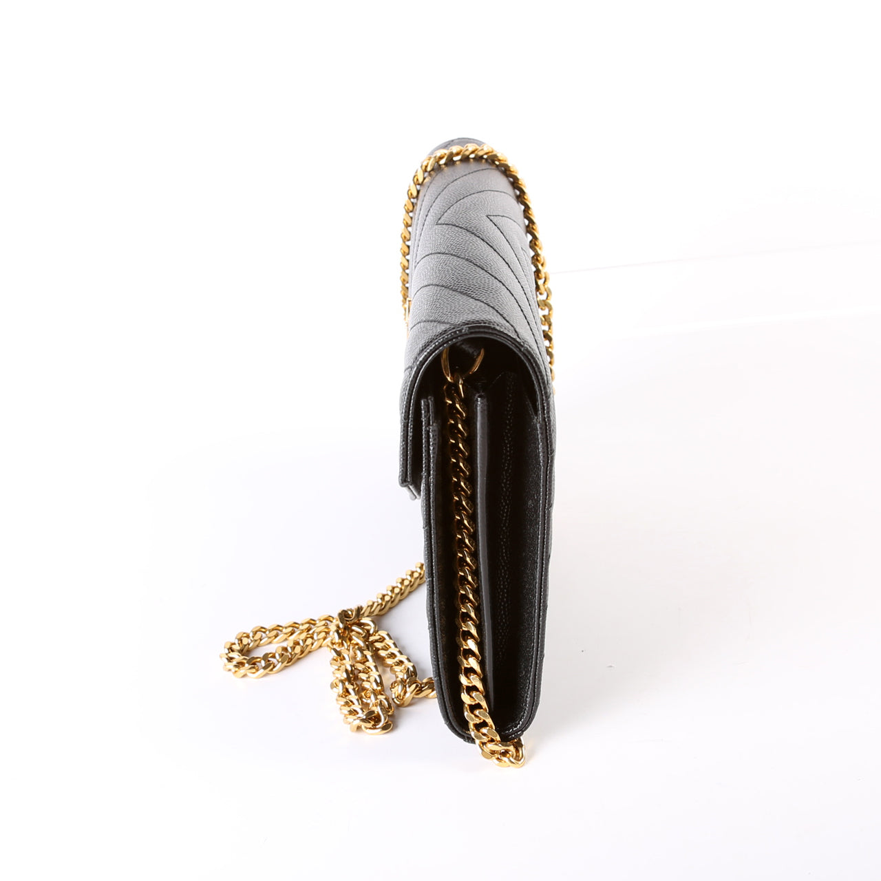Saint Laurent Grain De Chain Wallet Black Bag