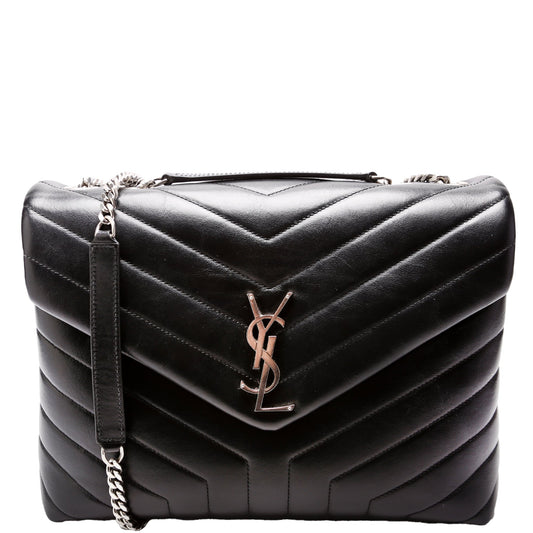Saint Laurent Loulou Medium Quilted Black Bag