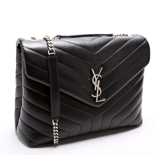 Saint Laurent Loulou Medium Quilted Black Bag