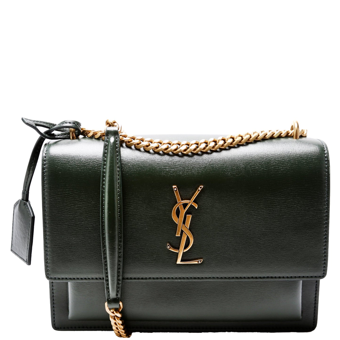 Saint Laurent Sunset Medium Smooth Leather Green Bag