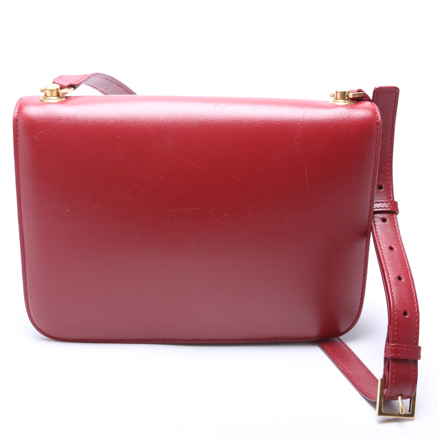 Saint Laurent Calfskin Le Carre Satchel Red Bag