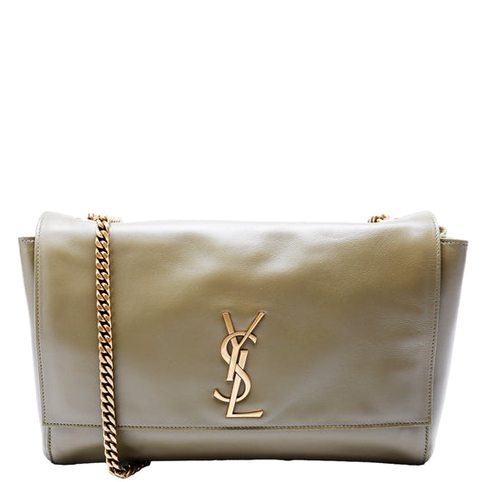 Saint Laurent Kate Satchel Medium Reversible Suede/Leather 553804 Green Bag
