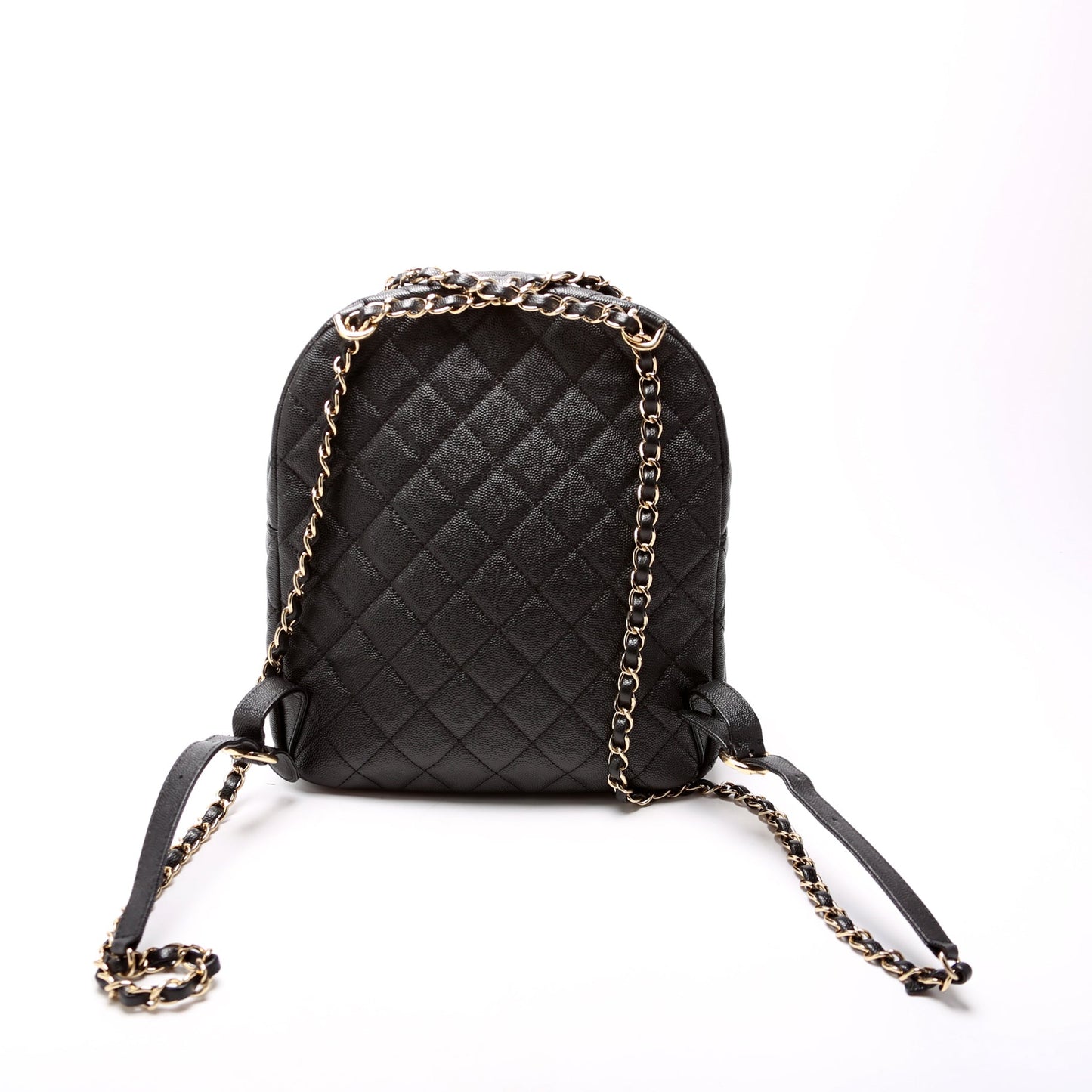 Chanel Zip Around Medium Backpack Caviar 26M Black Bag