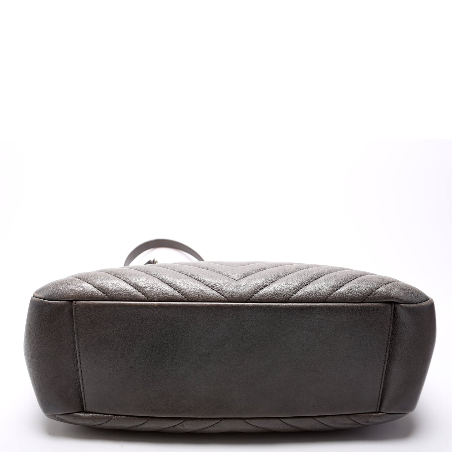 Saint Laurent 392739 Chevron Large Tote Sheepskin Grey Bag