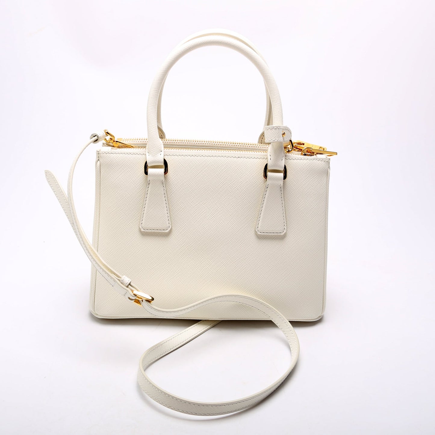 Prada 1BA896 Saffiano Lux Small Galleria White Bag
