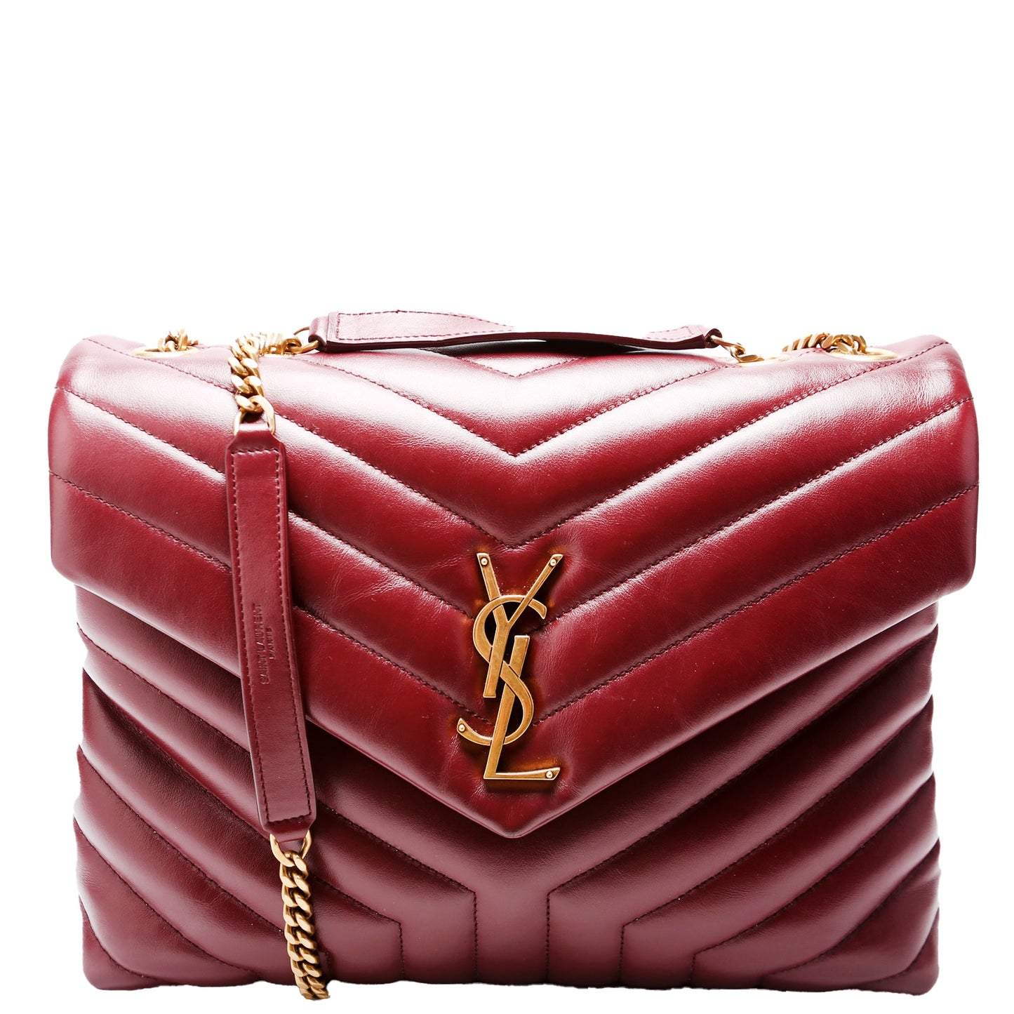 Saint Laurent Lou Lou Medium Quilted 574946 Burgundy Bag
