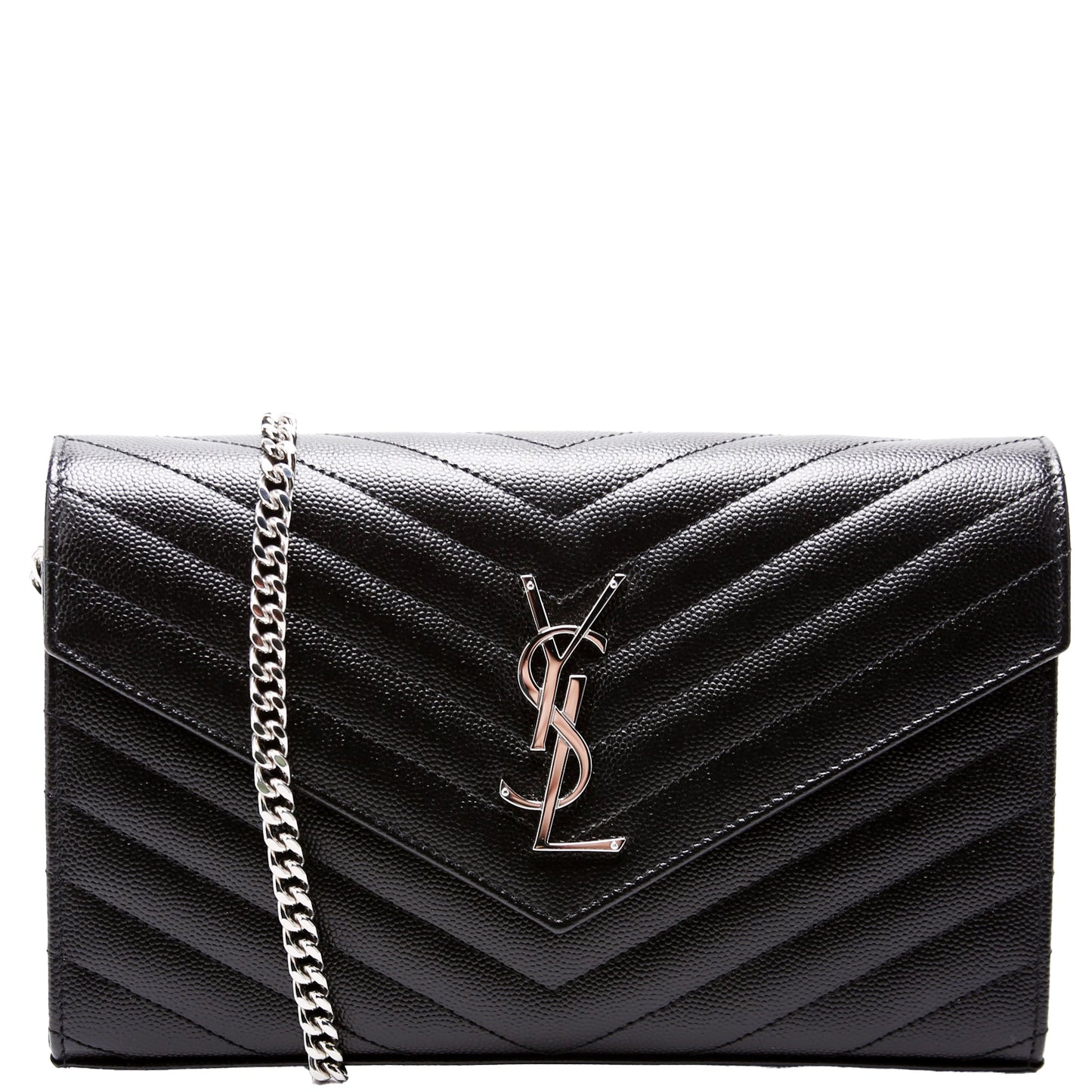 Saint Laurent Grain De Chain Wallet 377828 Black Bag