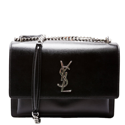 Saint Laurent SUNSET MED SMOOTH LTH 442906 BLACK (A) Bag