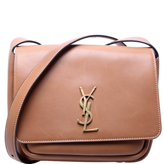 Saint Laurent 718556 Niki Besace Smooth Leather Brown Bag