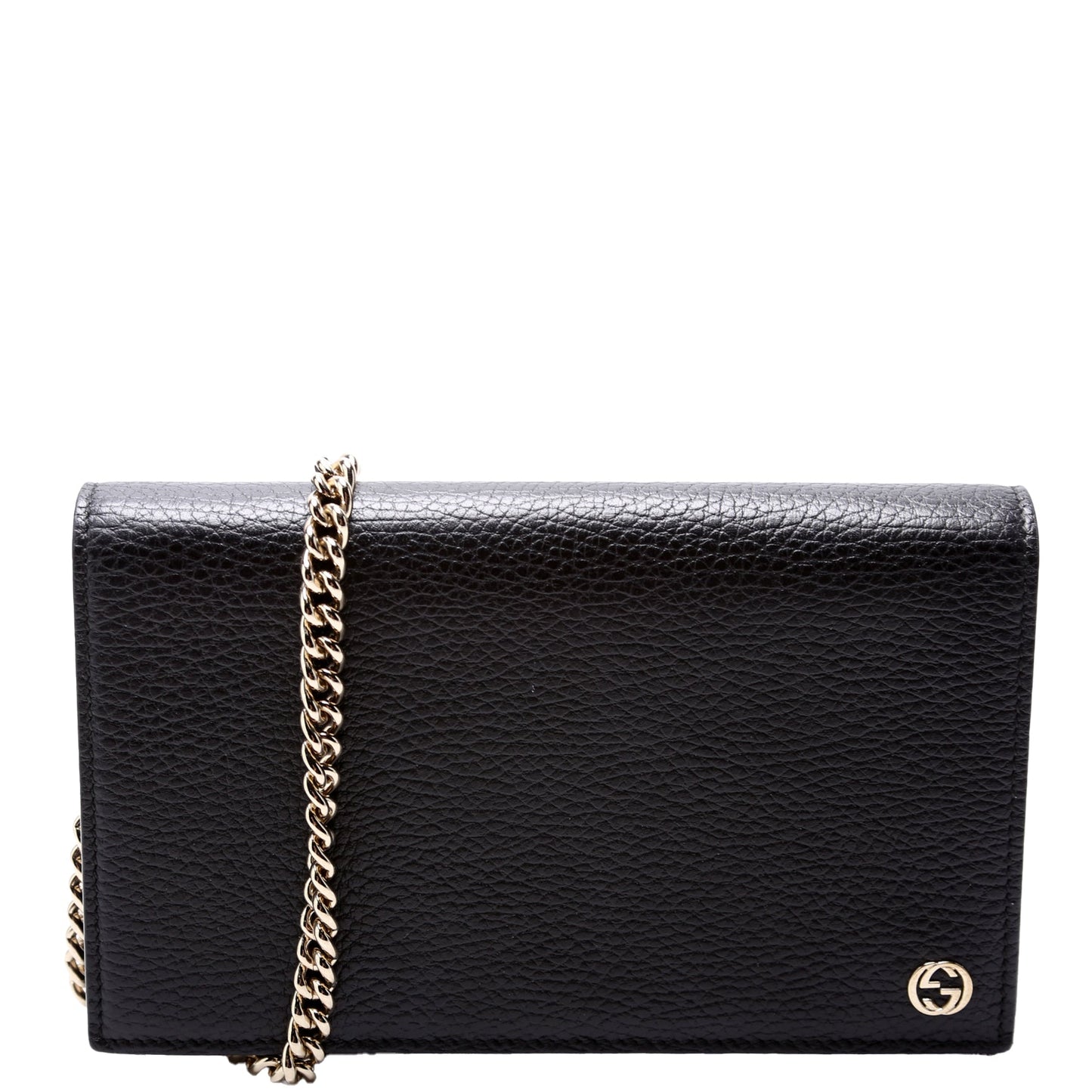 Gucci 466506 Interlocking GG Chain Wallet Black Bag