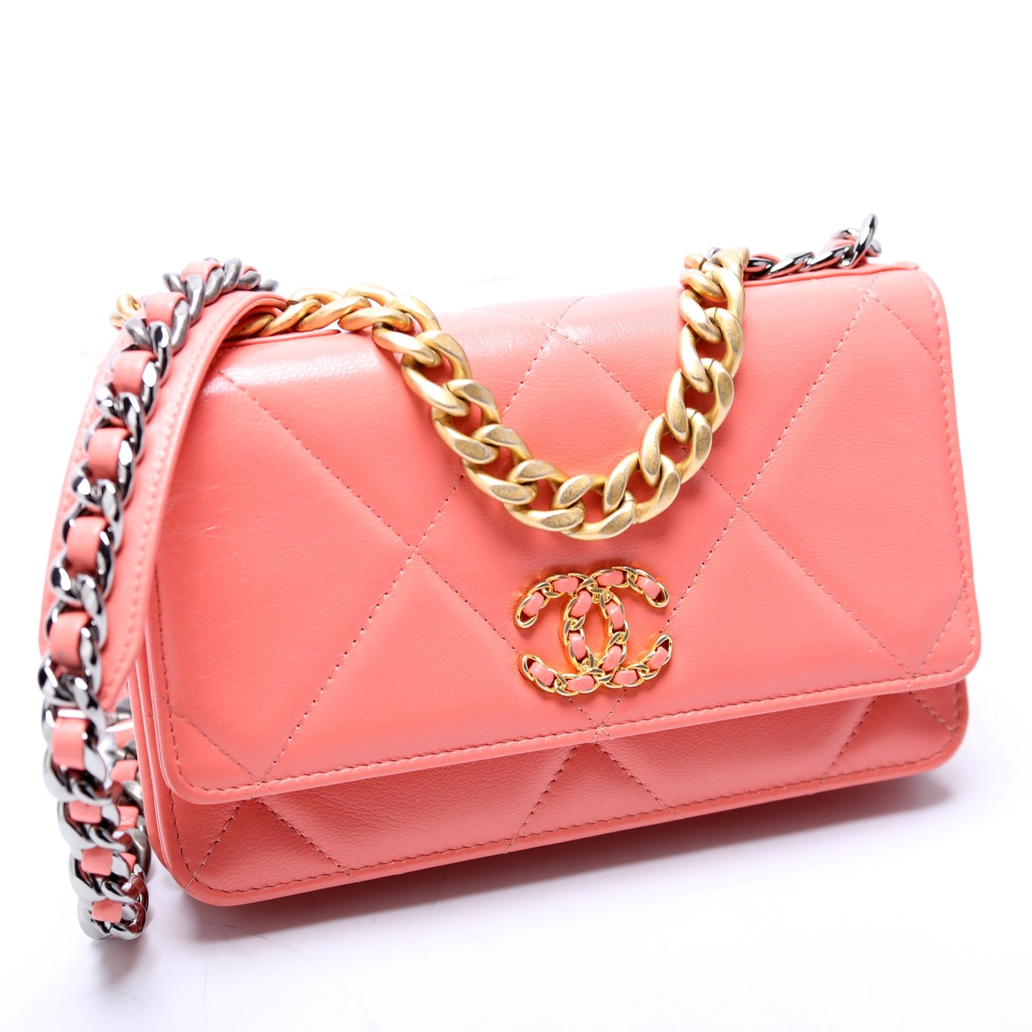 Chanel 19 WOC Quilted Lambskin 30M Pink Bag