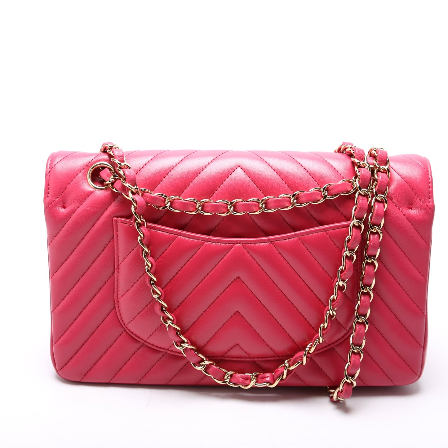 Chanel Classic Flap Medium Chevron Lambskin 29-32M Pink Bag
