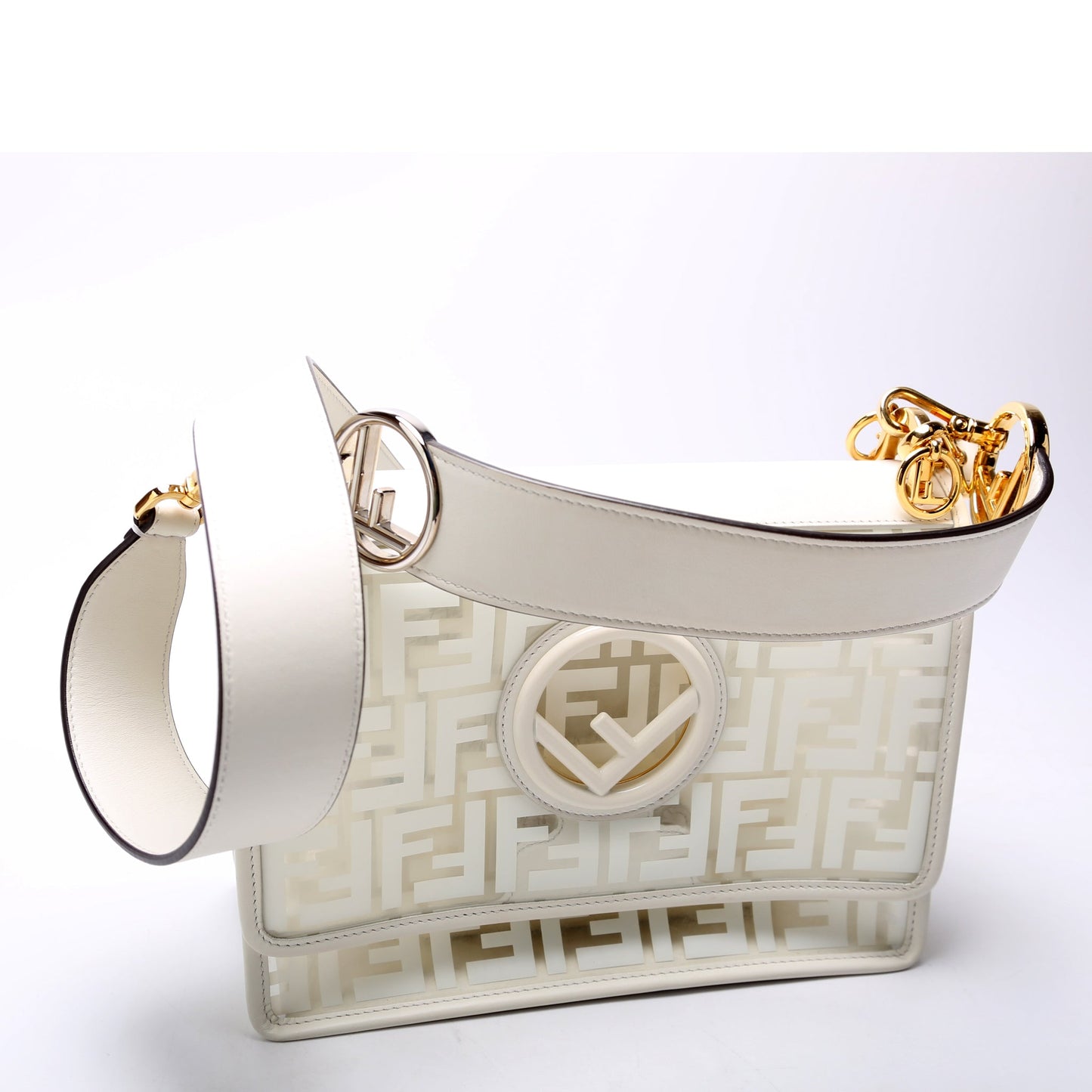 Fendi 8BT284 TPU FF F Is Kan I White Bag