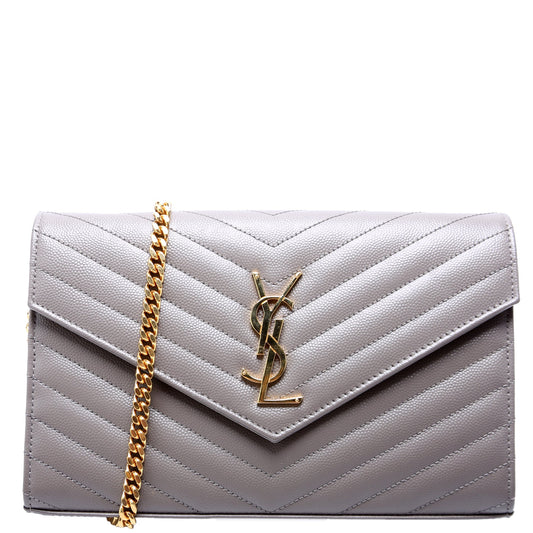 Saint Laurent Grain De Chain Wallet Grey Bag