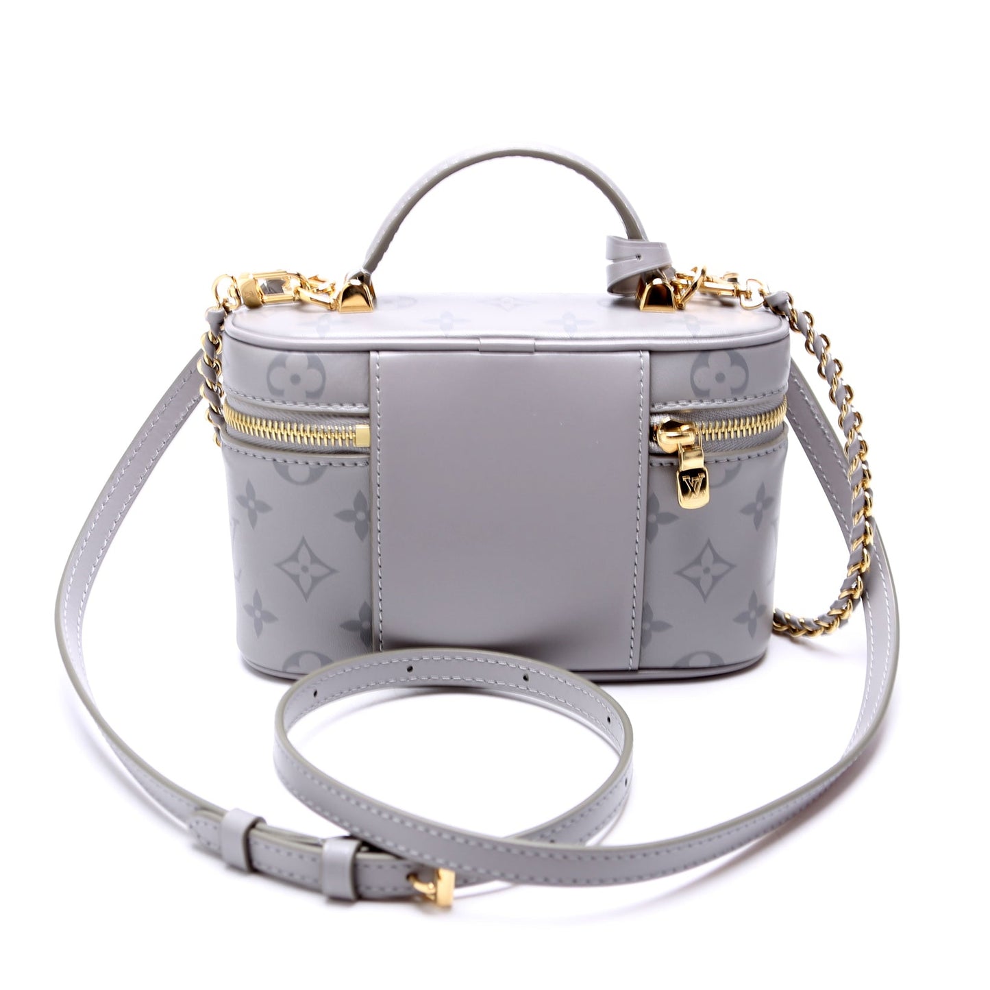 Louis Vuitton Vanity Chain Pouch Calfskin Monogram Grey