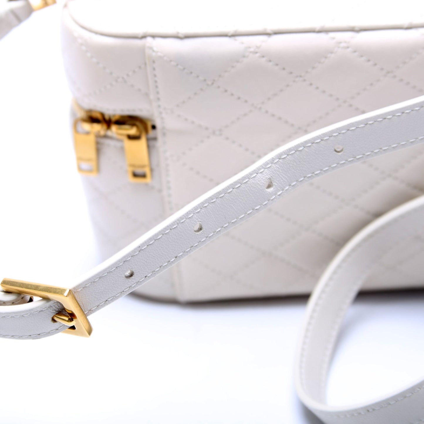 Saint Laurent Gaby Vanity Quilted Lambskin Cream Bag