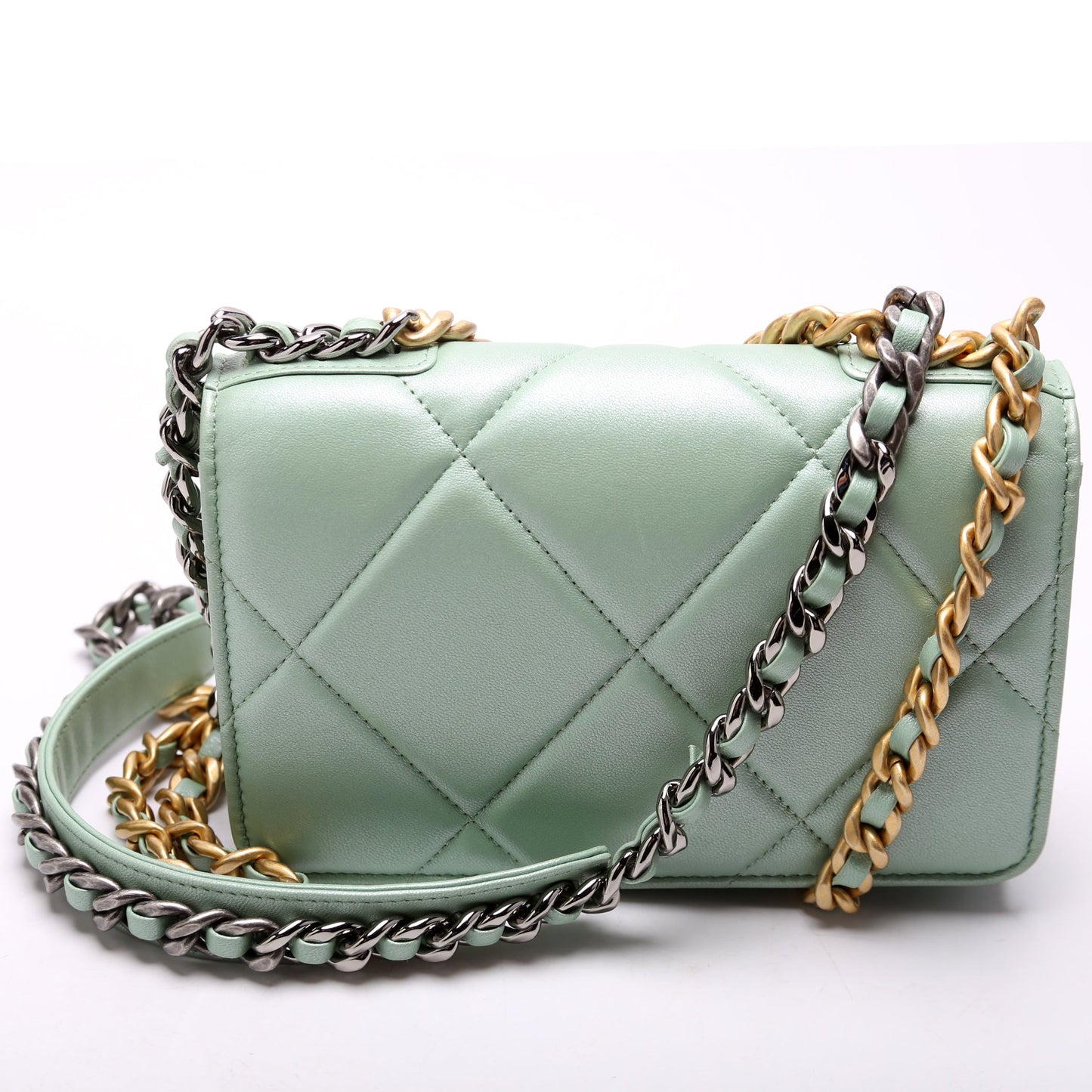 Chanel 19 WOC Quilted Lambskin RFID Green Bag