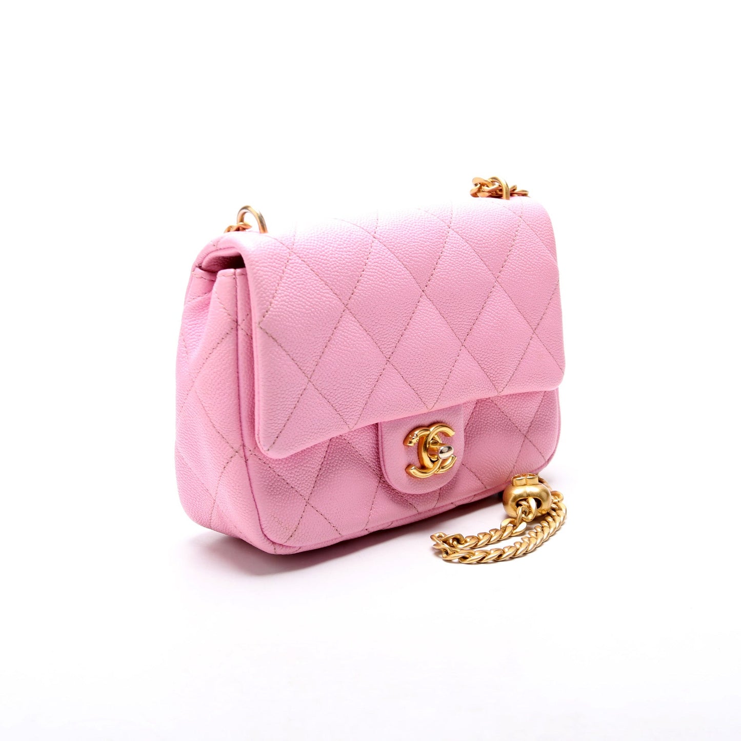 Chanel Classic Flap Mini Sweetheart Chain Caviar RFID Pink Bag