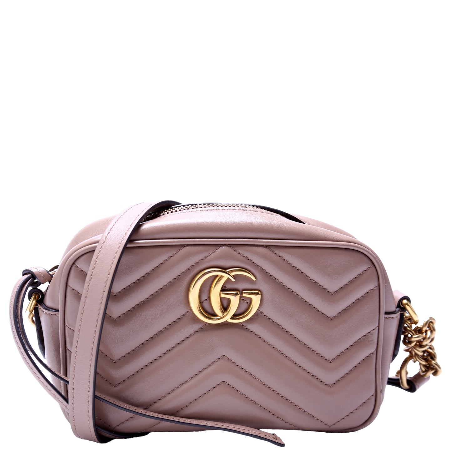 Gucci 448065 Marmont Mini Camera Tan Bag