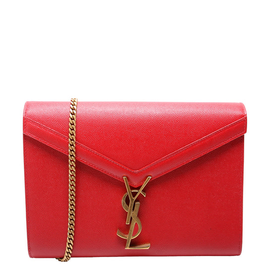 Saint Laurent 582334 Cassandra Chain Crossbody Red Bag
