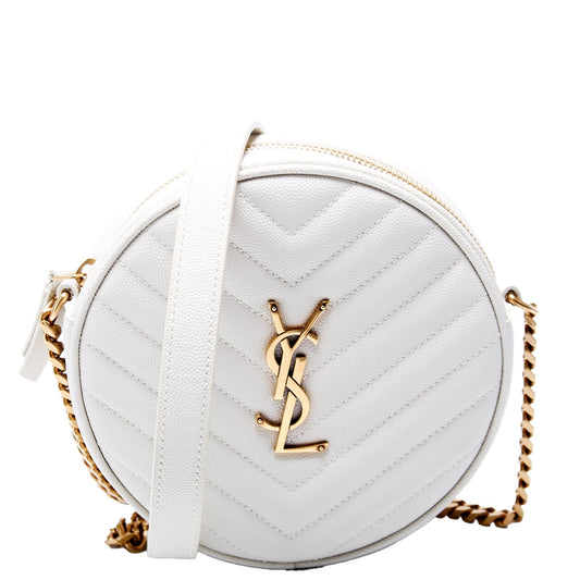 Saint Laurent Grain De Round Camera White Bag