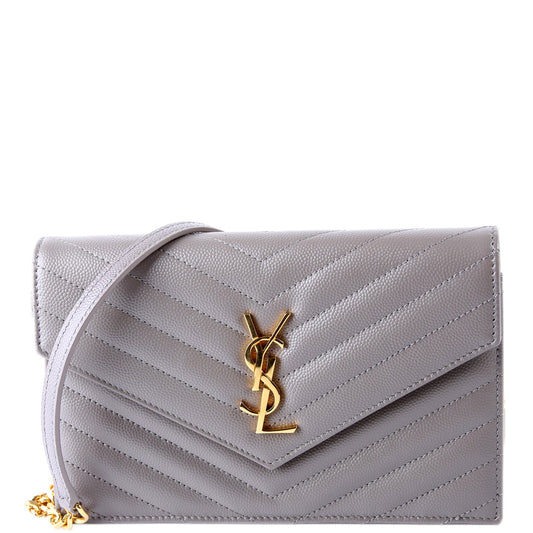 Saint Laurent Envelope Chain Wallet 393953 Grey Bag