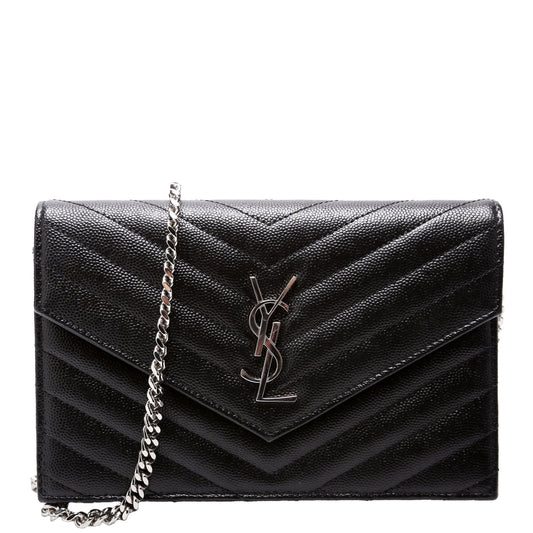 Saint Laurent Envelope Chain Wallet Black Bag