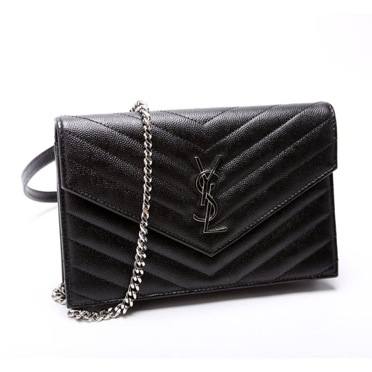 Saint Laurent Envelope Chain Wallet Black Bag