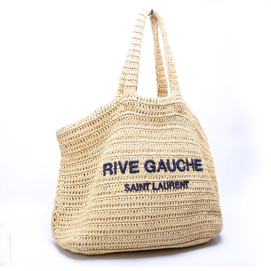 Saint Laurent Rive Gauche Tote Raffia Bag