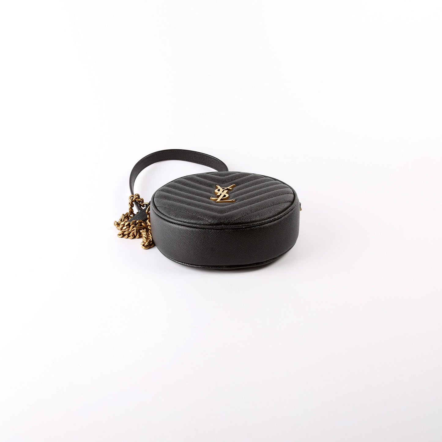 Saint Laurent 610436 Grain De Round Camera Black Bag