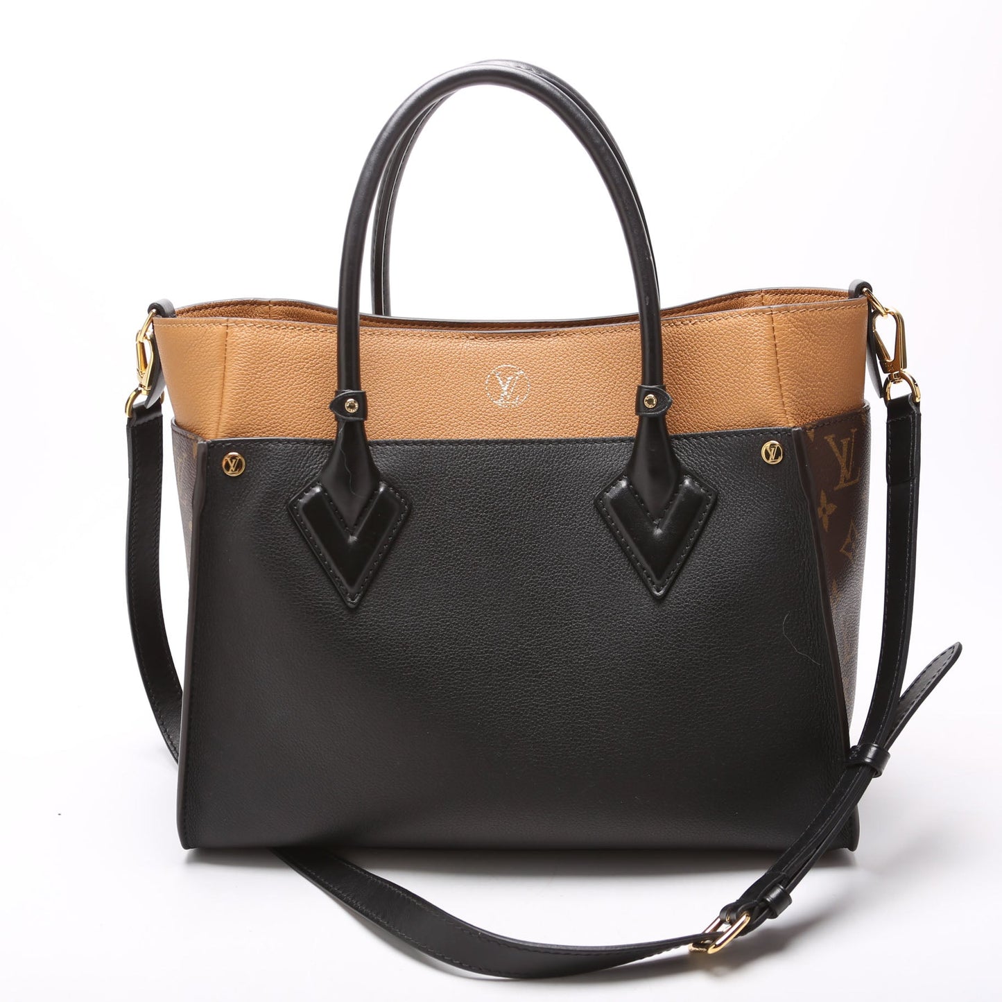 Louis Vuitton On My Side MM Calfskin/Monogram Black/Brown