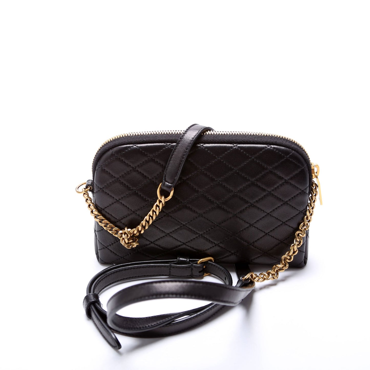 Saint Laurent 733667 Gaby Zip Pouch Quilted Lambskin Black Bag