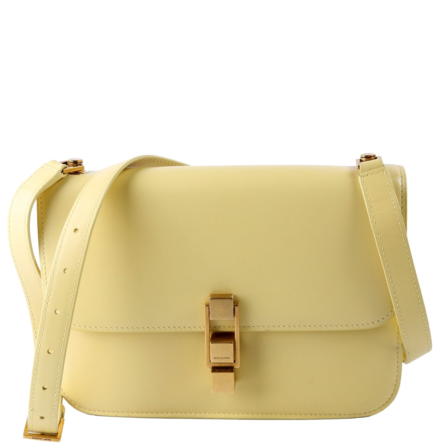 Saint Laurent 633214 Calfskin Le Carre Satchel Yellow Bag