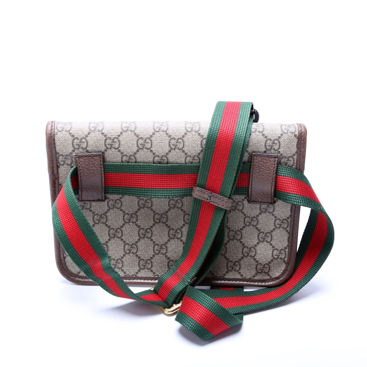 Gucci 493930 GG Supreme Neo Web Belt Brown Bag