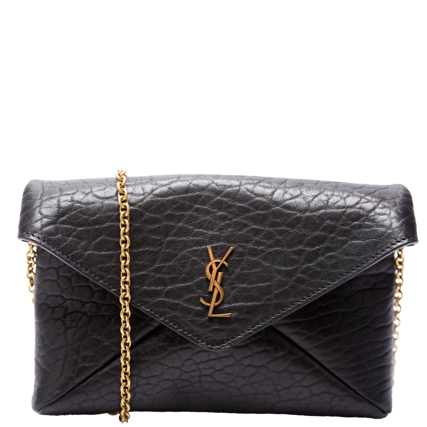 Saint Laurent Cassandre Chain Pouch Lambskin Black Bag