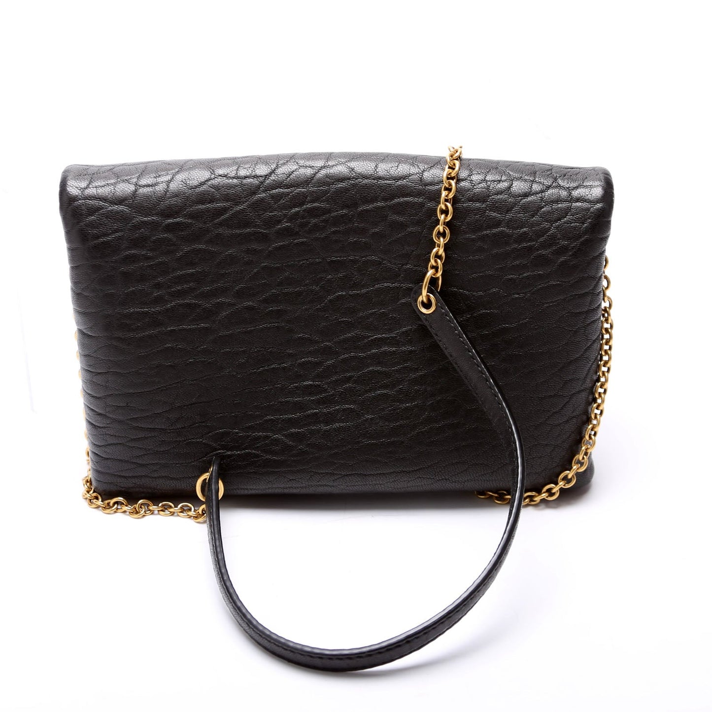 Saint Laurent Cassandre Chain Pouch Lambskin Black Bag