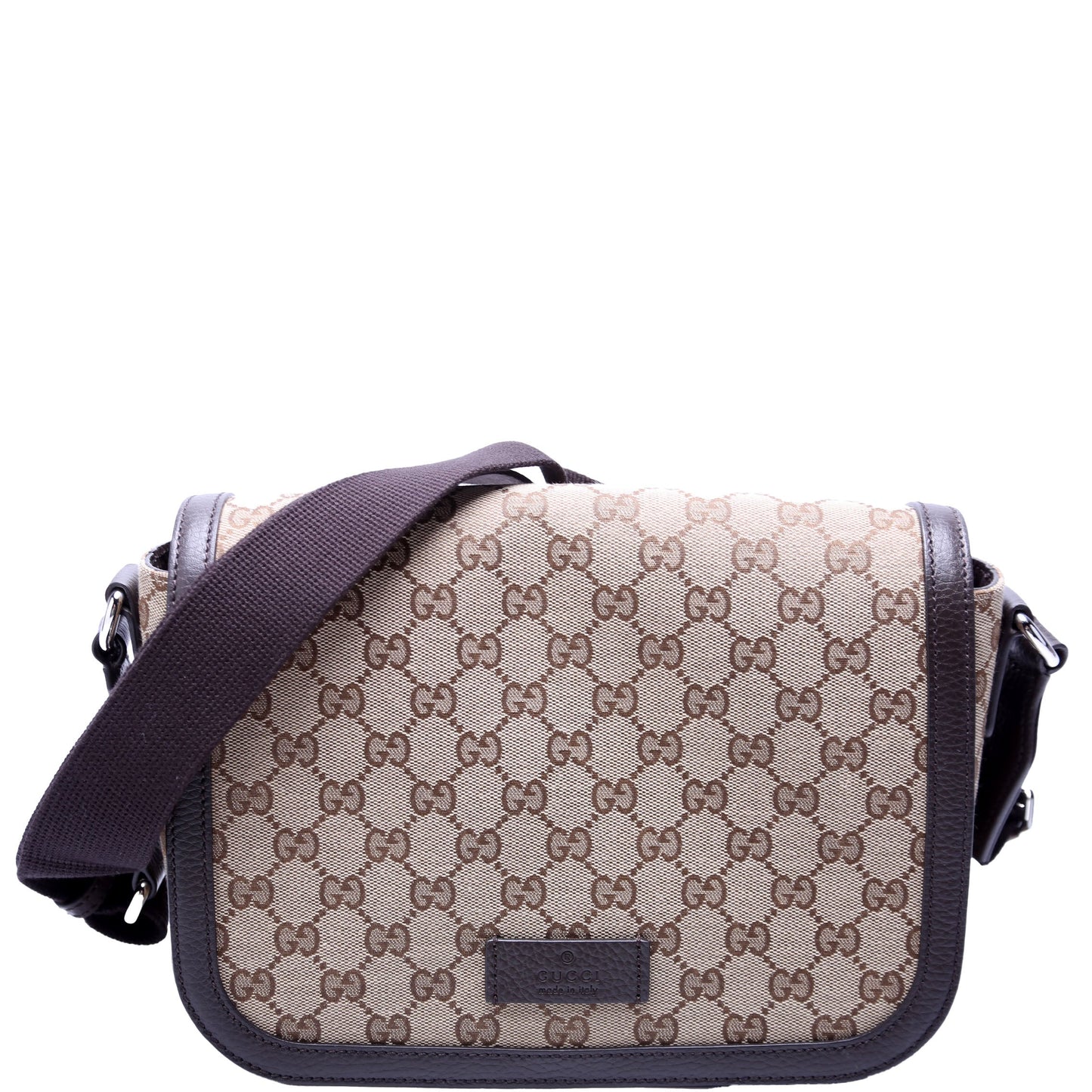 Gucci 449172 GG Canvas Messenger Brown Bag