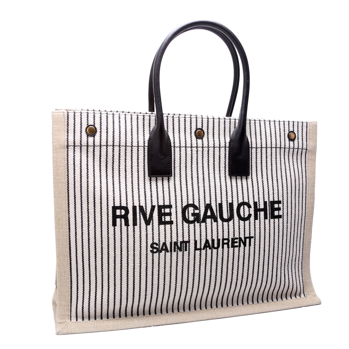 Saint Laurent Rive Gauche Tote Beige/Black Bag