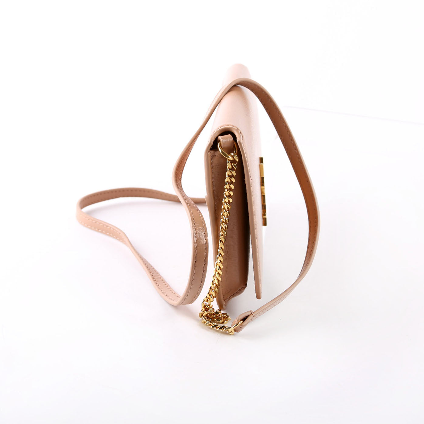 Saint Laurent 635095 Cassandra Phone Holder With Strap Tan Bag