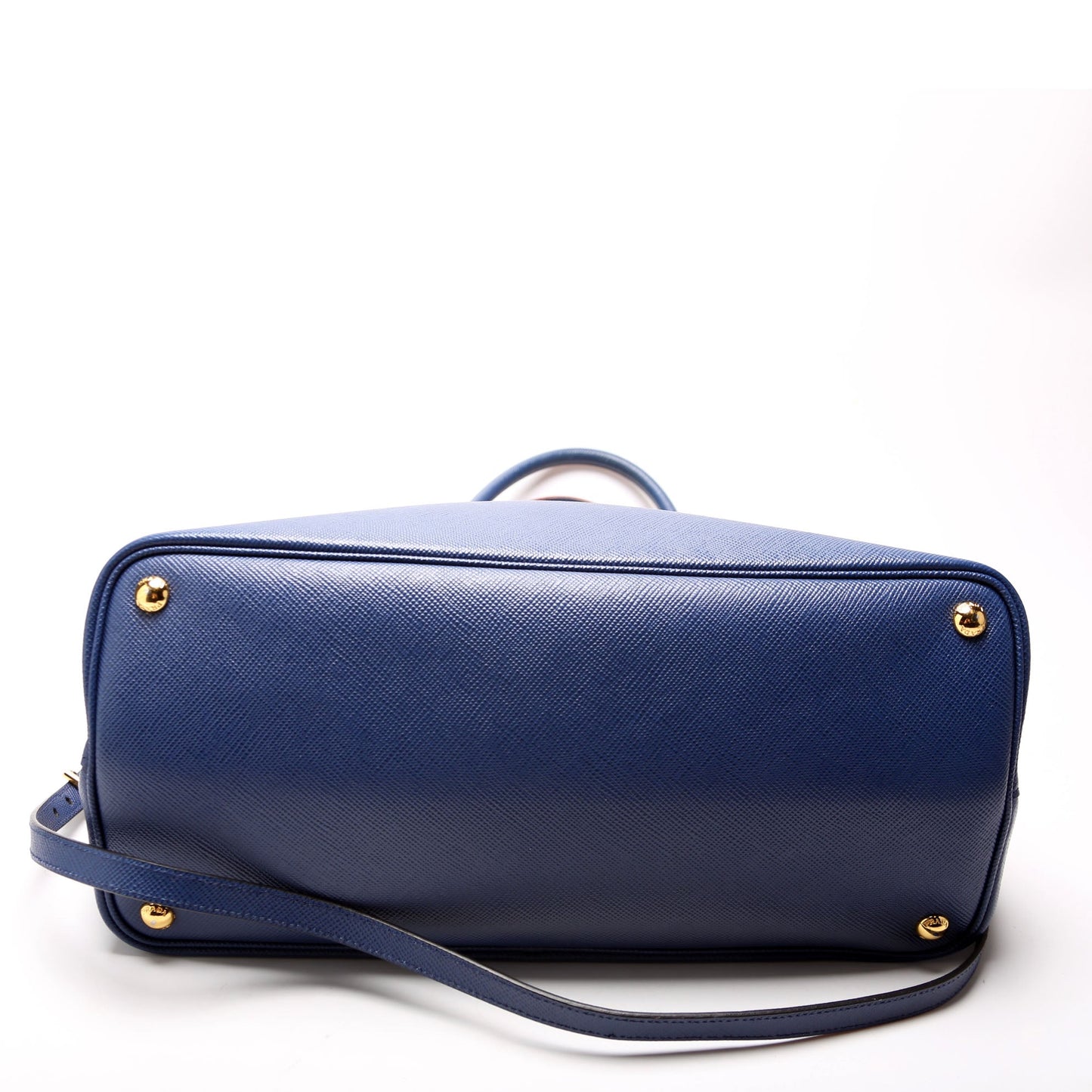 Prada Saffiano Cuir Double Large Blue Bag