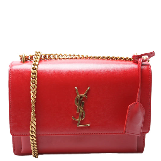 Saint Laurent Sunset Medium Smooth Leather 442906 Red Bag