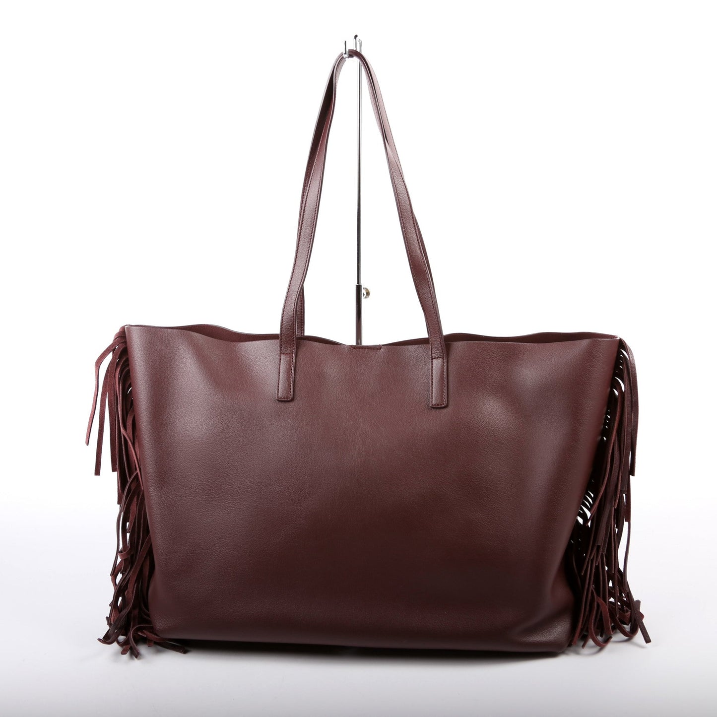 Saint Laurent Shopping Tote Large Fringe 410666 Burgundy Bag
